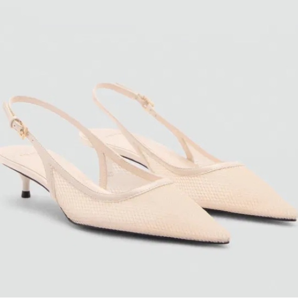 Mango Cream Slingback Heels